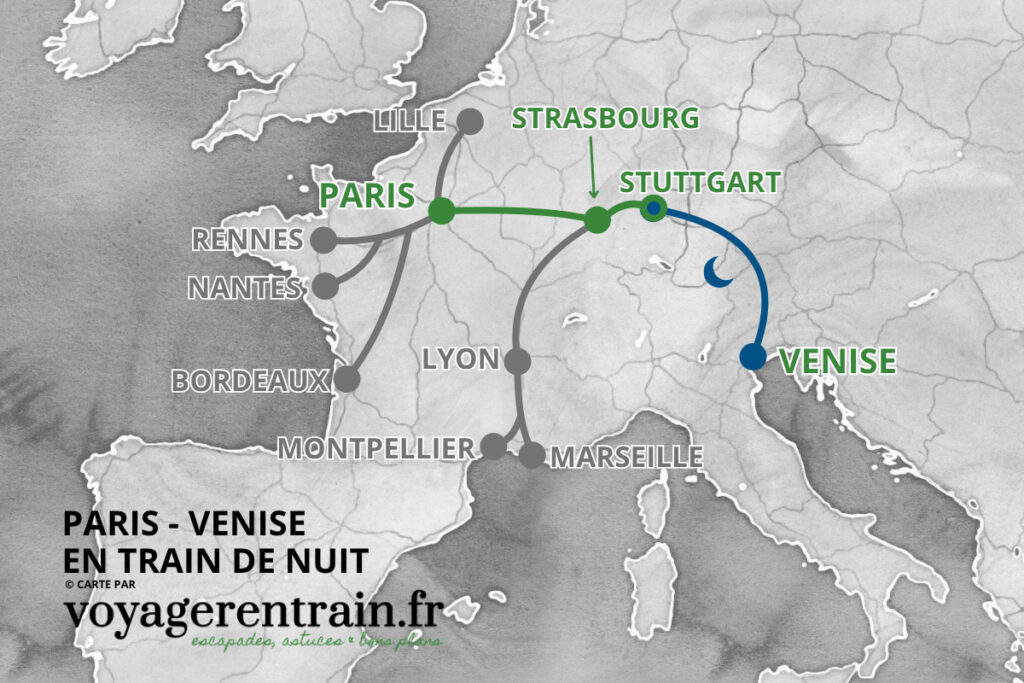 Prendre le train de nuit entre Paris et Venise  © voyagerentrain.fr