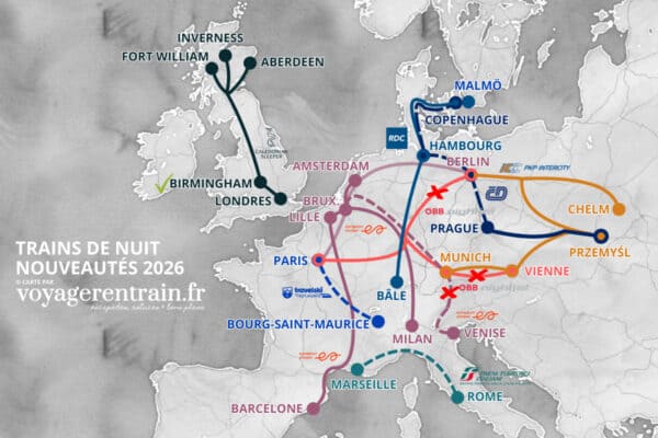 Quels sont les nouveaux trains de nuit pour 2026 en France et en Europe ?