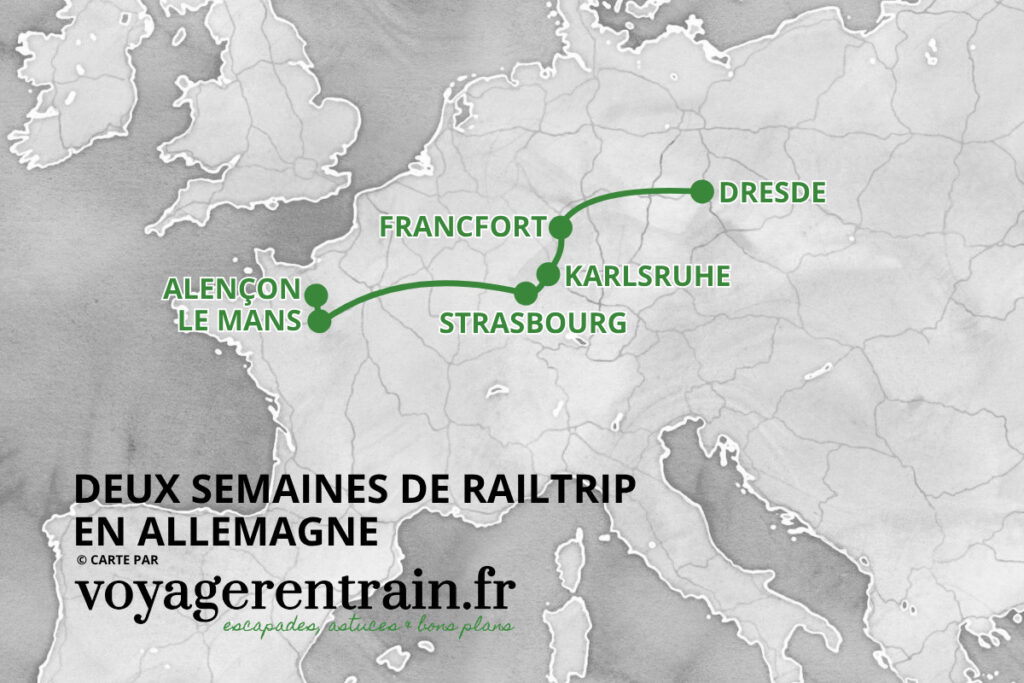 Carte : visiter Dresde et la région de la Saxe en Allemagne © voyagerentrain.fr