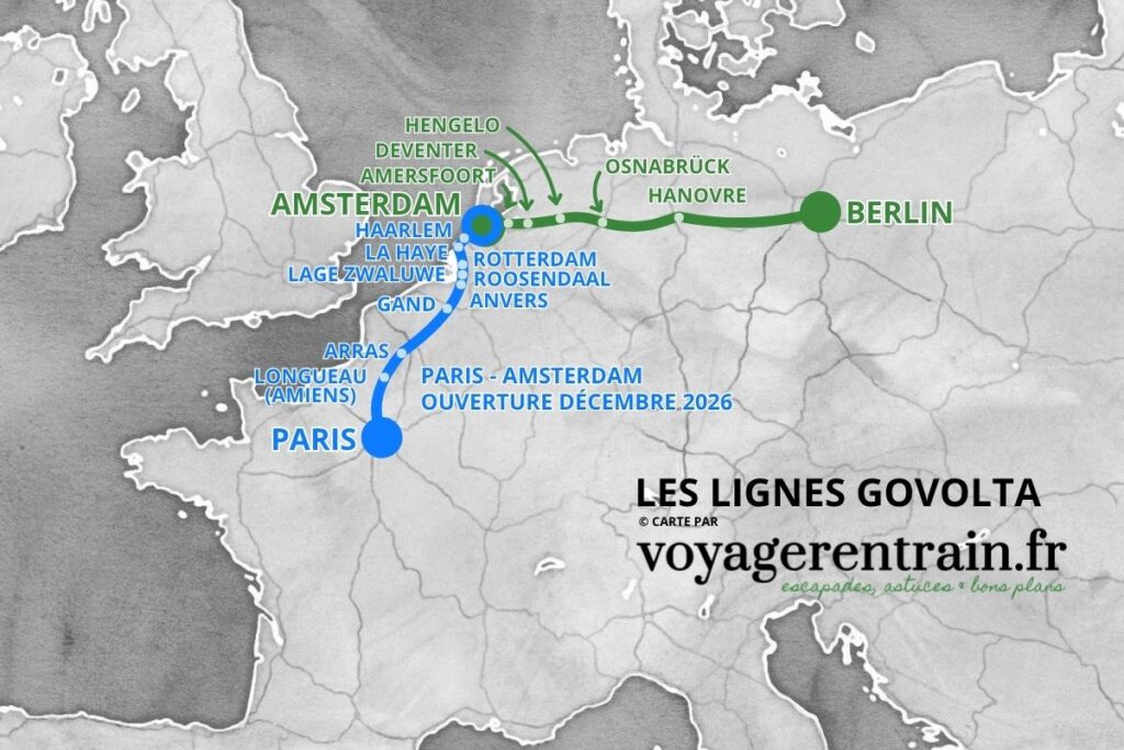 Carte des liaisons GoVolta - © voyagerentrain.fr