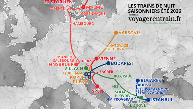 7 trains de nuit saisonniers pour parcourir l’Europe pendant l’été 2026